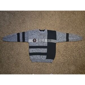 Vintage Bugle Boy Sweater Men's Medium Crewneck 90s Pullover Knitted Acrylic